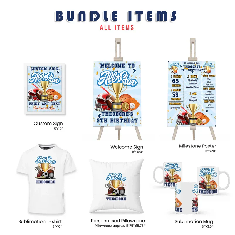 Buy All Star Sports Personalized Digital Party Pack Bundle