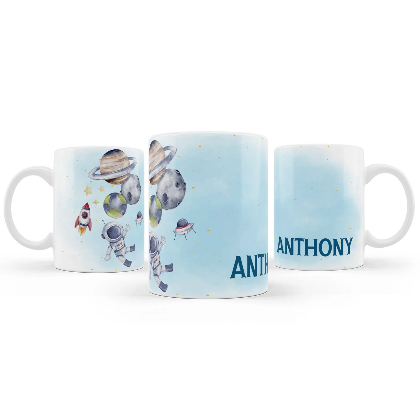 Astronaut Sublimation Mug featuring space designs for drinks