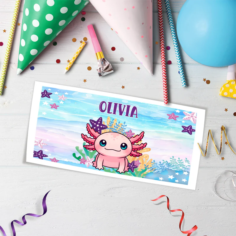 Axolotl Birthday Decorations, Axolotl birthday Party Supplies, Axolotl Themed, Axolotl Digital Template, Editable Axolotl Image SVG PNG
