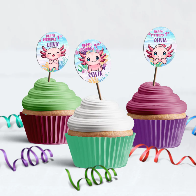 Axolotl Birthday Decorations, Axolotl birthday Party Supplies, Axolotl Themed, Axolotl Digital Template, Editable Axolotl Image SVG PNG