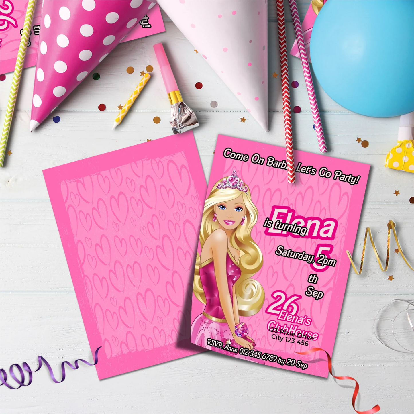 barbie Birthday Decorations, Ken Party Supplies, Play Doll Themed, Barbie Movie Digital Template, Editable Barbie Image SVG PNG