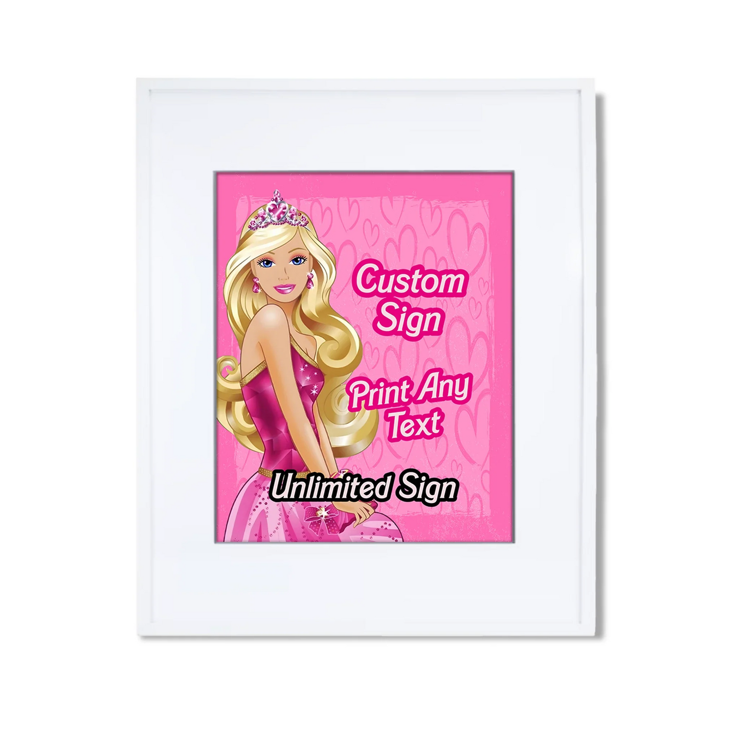 Barbie Custom Sign with name and birthday message