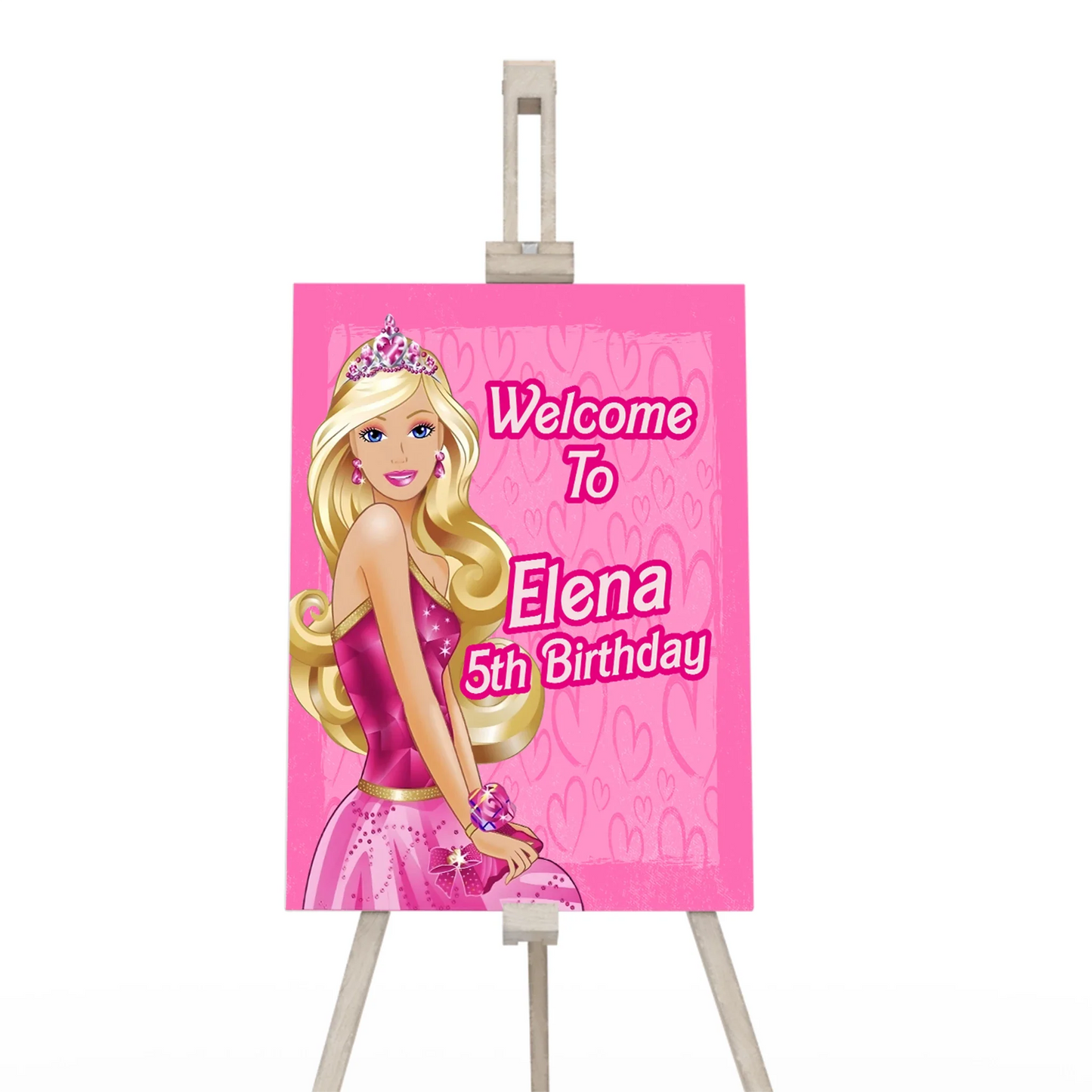 Barbie Welcome Sign with personalized greeting