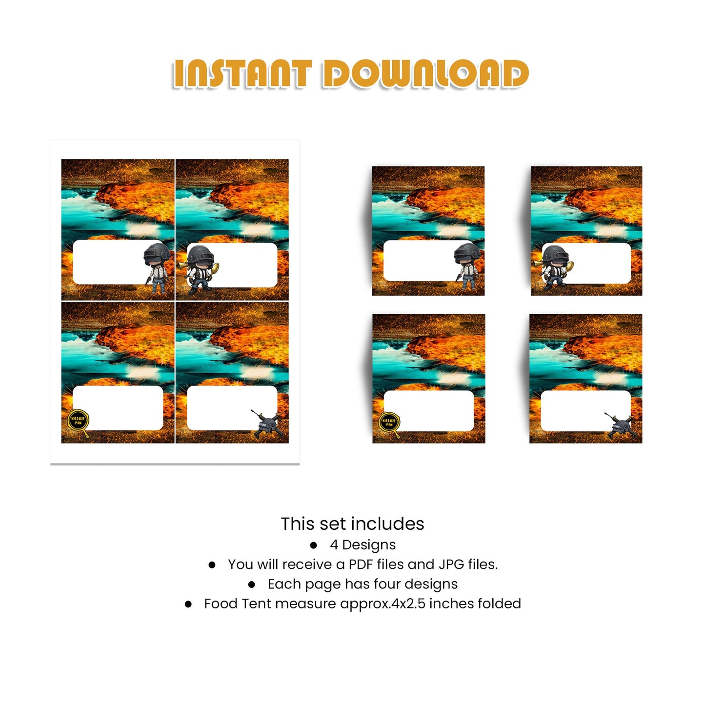 PUBG Food Cards for Tactical Snack Deployment - Organize Your Buffet