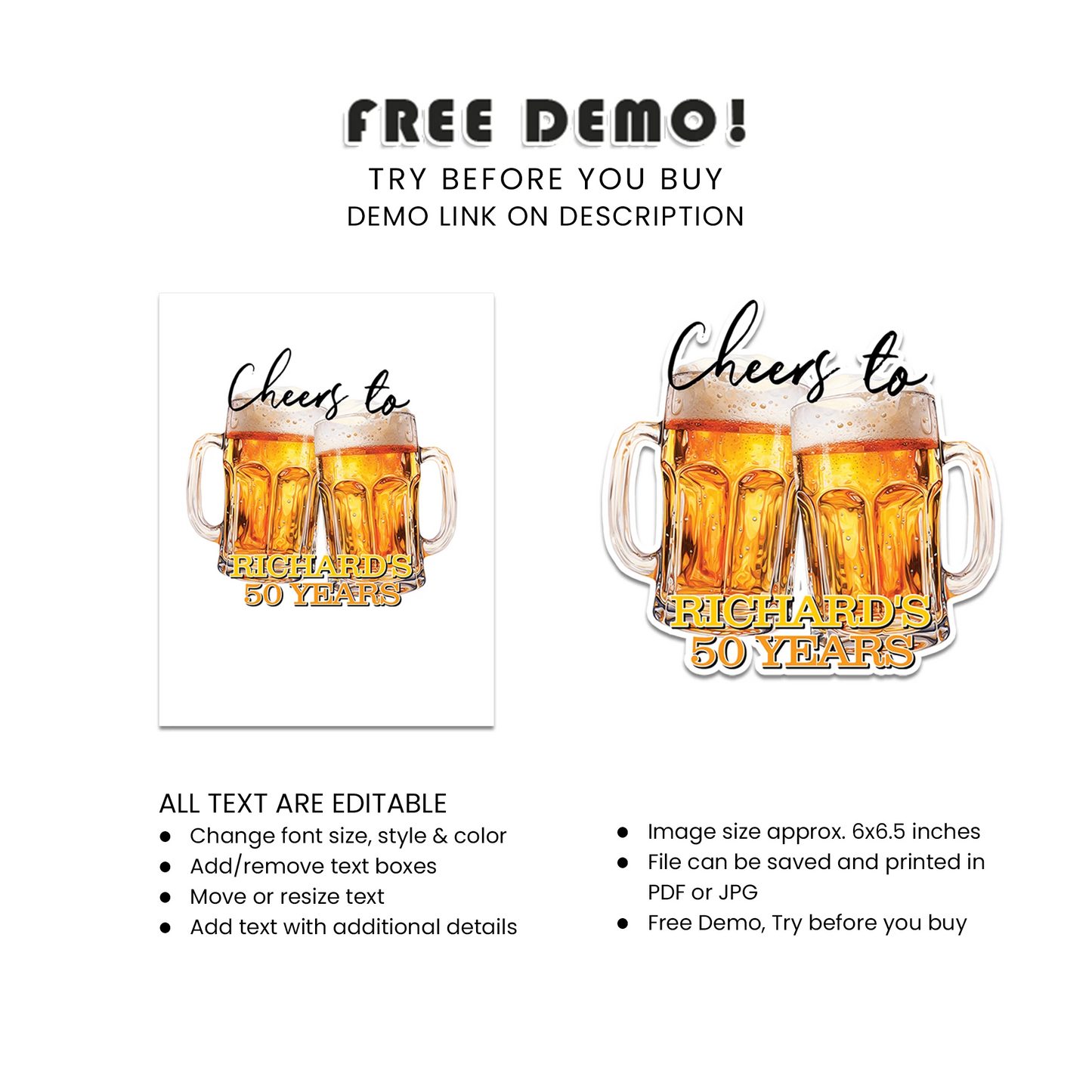 Beer Adult Birthday Personalized Cake Toppers Fun Party Cake Decorations