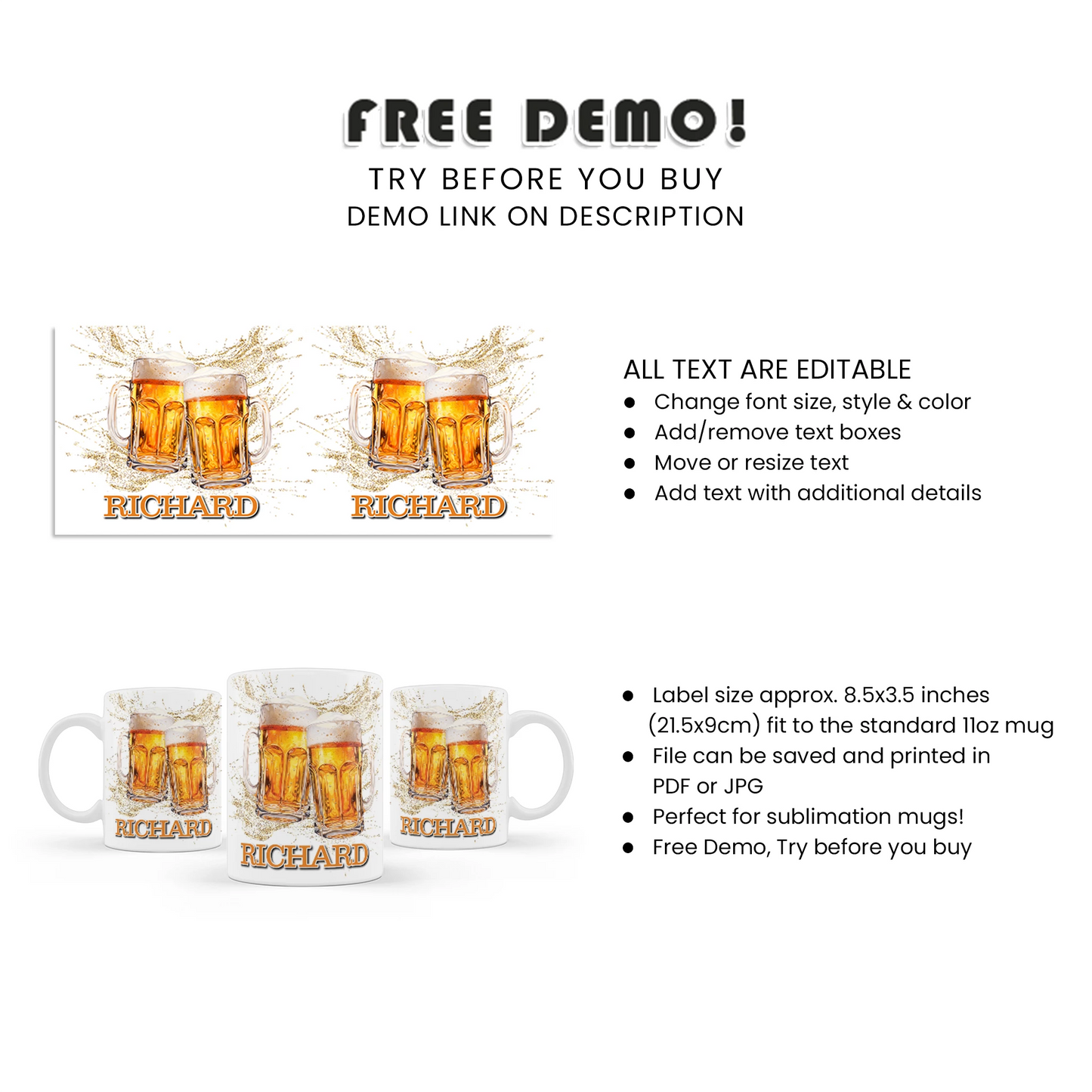 Beer Adult Birthday Sublimation Mug Funny Birthday Gift