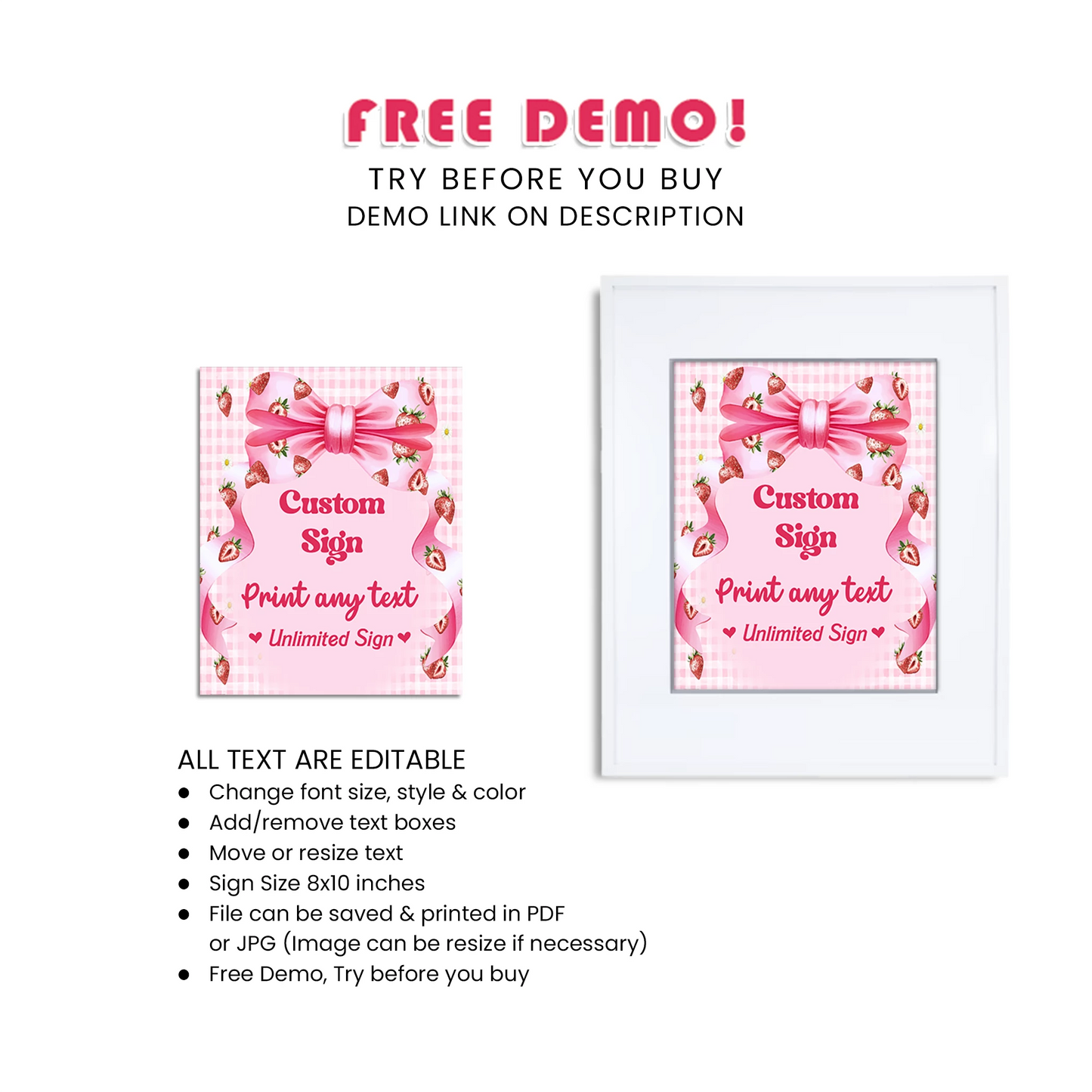 Berry Strawberry Custom Sign Berry Birthday Party Decor