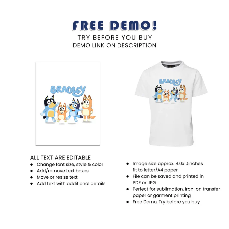 Bluey Sublimation T-Shirt