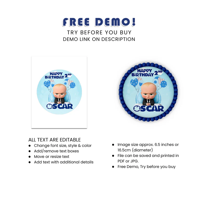 The Boss Baby Edible Icing Sheet Cake Images Custom Design