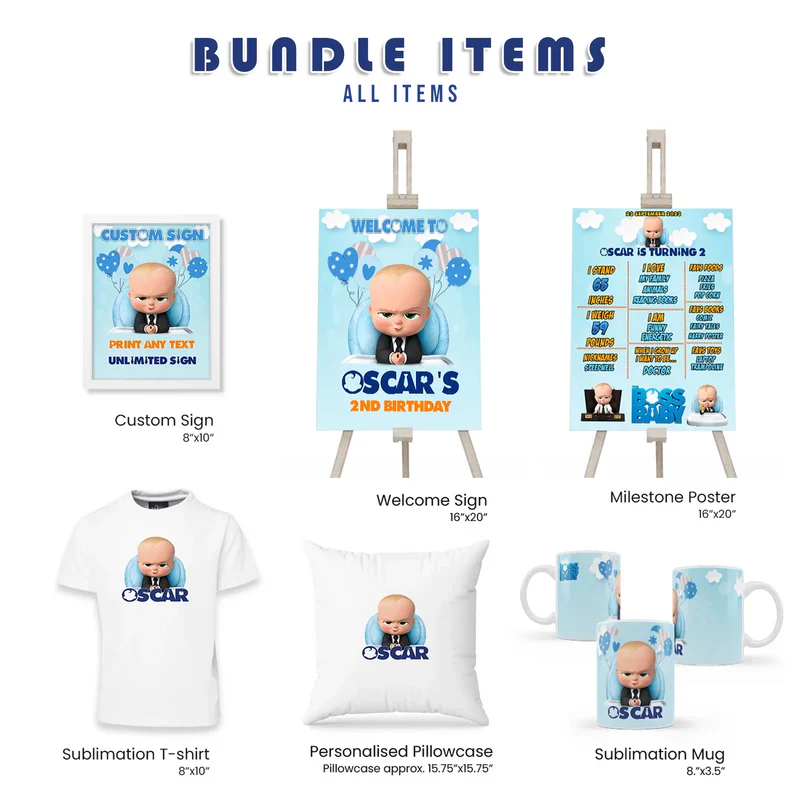 The Boss Baby Party Pack Bundle Personalized Digital Templates
