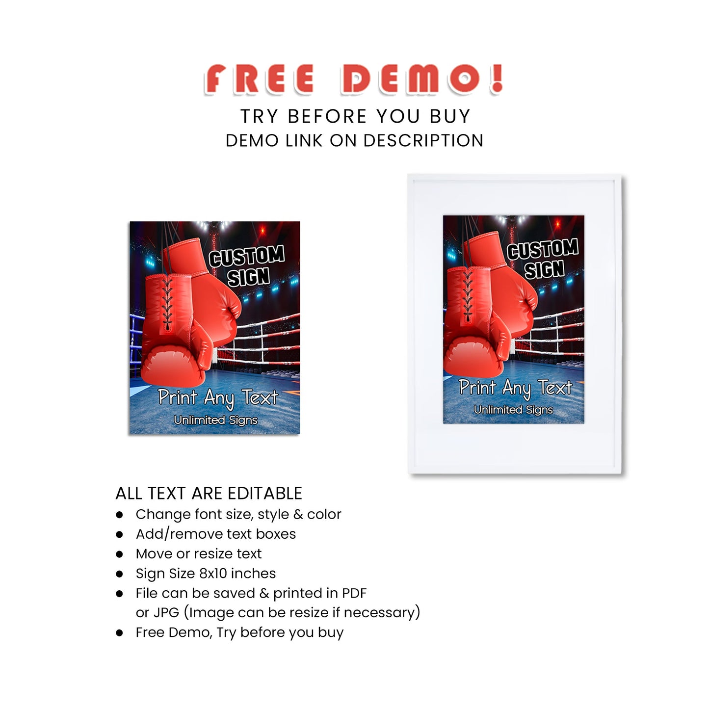 Personalized Boxing Custom Sign - Make Your Party Venue Stand Out