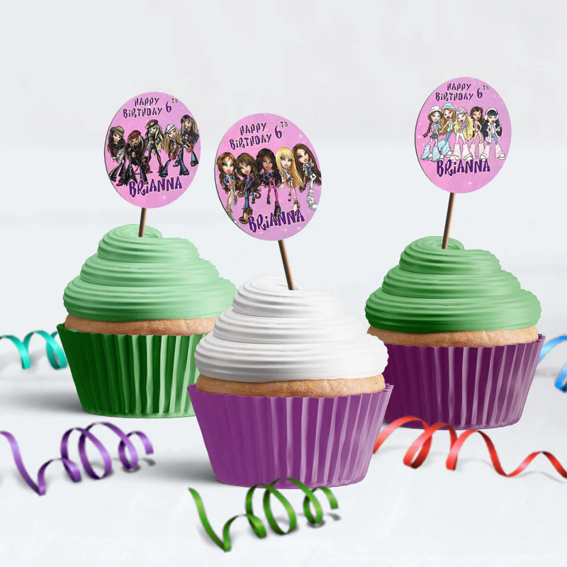 Bratz Birthday Decorations, Fashion Doll Party Supplies, Bratz Cloe Themed, Yasmin, Jade, Sasha Digital Template, Editable Bratz Image SVG PNG