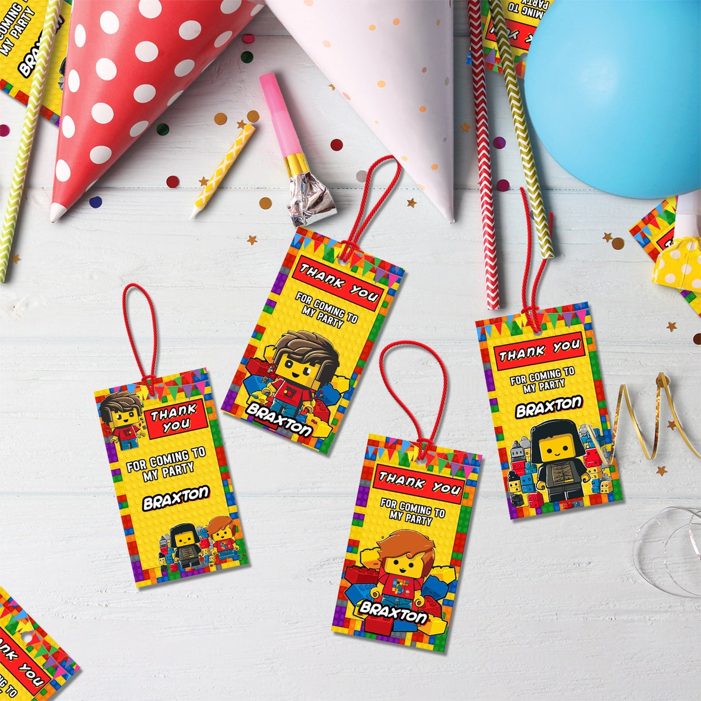 Lego City Birthday Decorations, Building Blocks Party Supplies, Bricks Themed, Lego Digital Template, Editable Brick Image SVG PNG