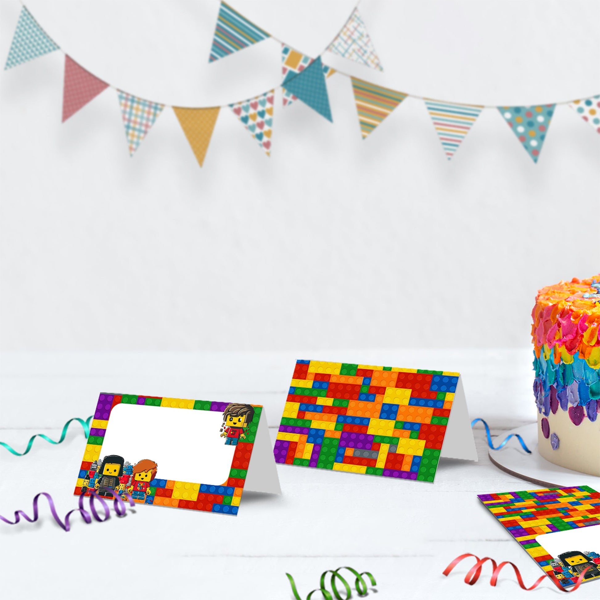 Lego City Birthday Decorations, Building Blocks Party Supplies, Bricks Themed, Lego Digital Template, Editable Brick Image SVG PNG