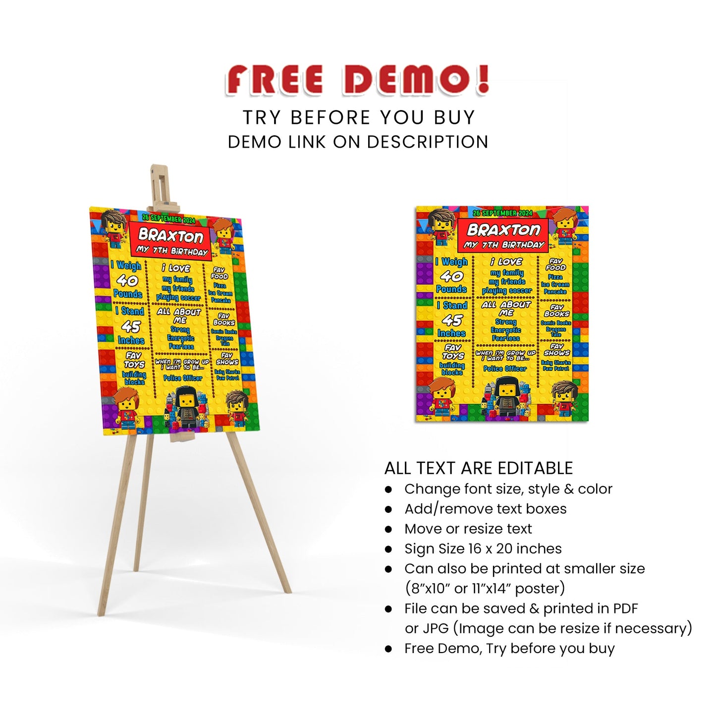 Milestone Poster with Lego Theme - Celebrate Your Achievements