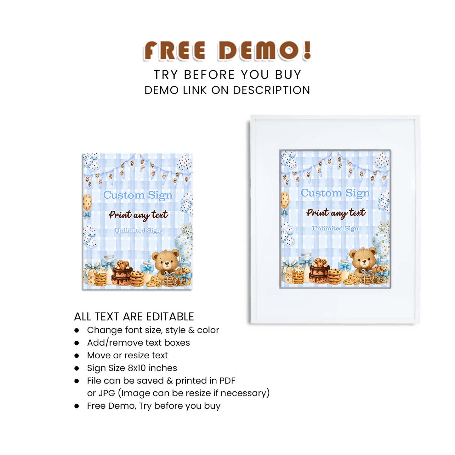 Cookies & Milk Custom Sign Sweet Birthday Party Decor