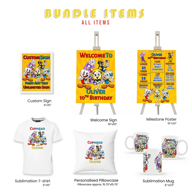 Buy CUPHEAD Personalized Party Pack Bundle Birthday Decorations
