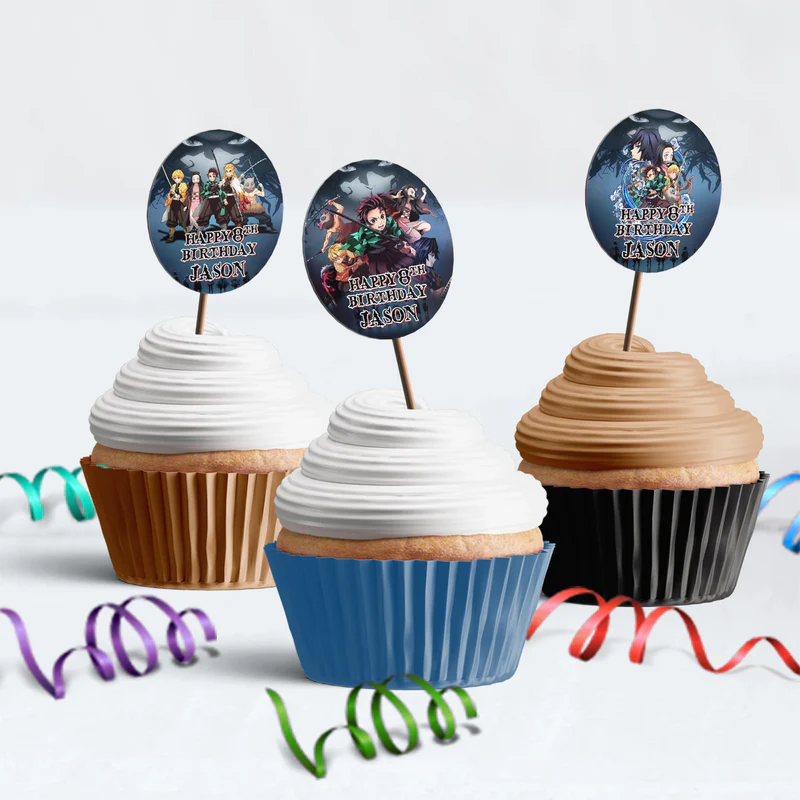Demon Slayer Birthday Decorations, Anime Series Party Supplies, Demon Slayer Themed, Demon Slayer Digital Template, Editable Demon Slayer Image SVG PNG