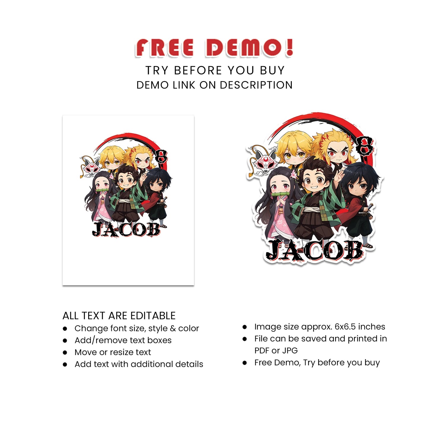 Demon Slayer Personalized Cake Toppers : Unique Demon Slayer Cake Toppers, Personalized for Your Special Occasion