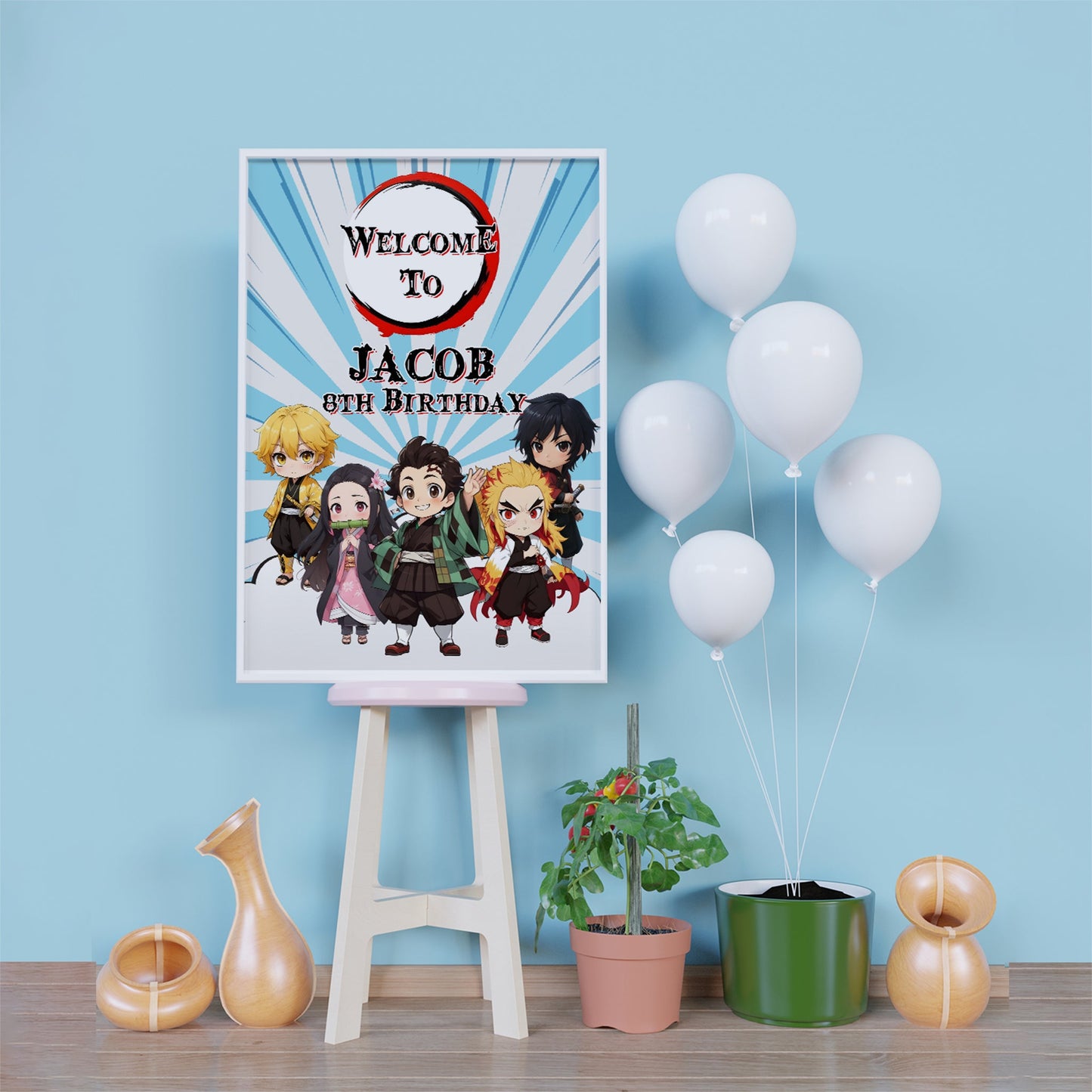 Demon Slayer Birthday Decorations, Anime Series Party Supplies, Demon Slayer, Demon Slayer, Demon Slayer SVG