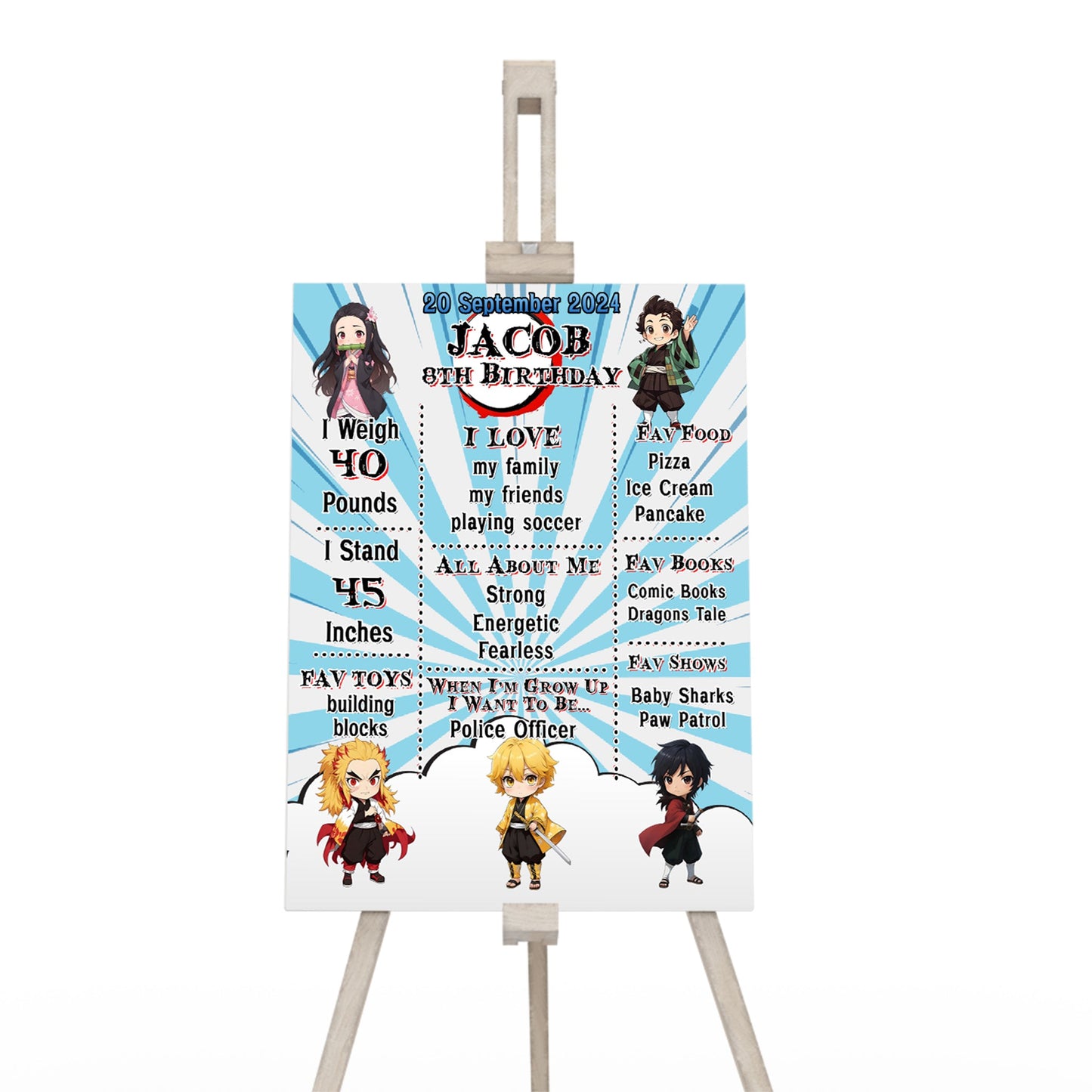 Milestone poster with Demon Slayer design