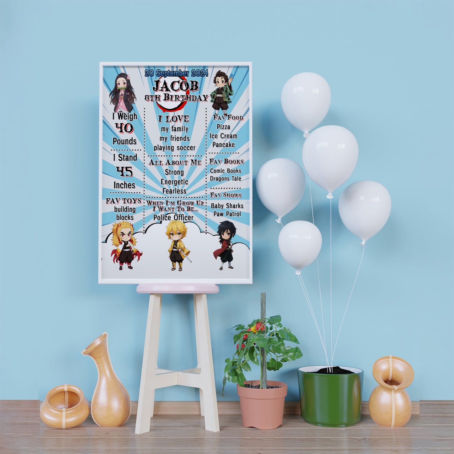 Demon Slayer Birthday Decorations, Anime Series Party Supplies, Demon Slayer, Demon Slayer, Demon Slayer SVG