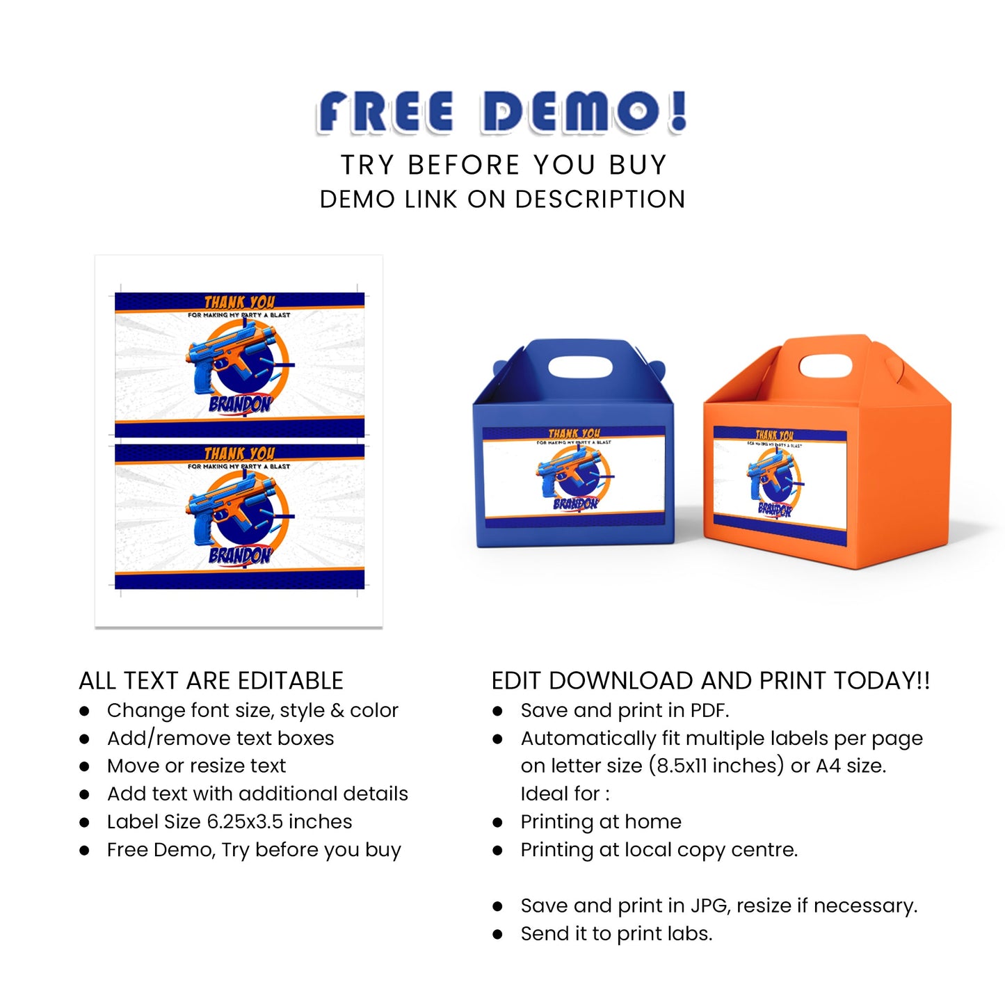 Pack a Surprise: Nerf Gable Box Label for Wonderful Gifts