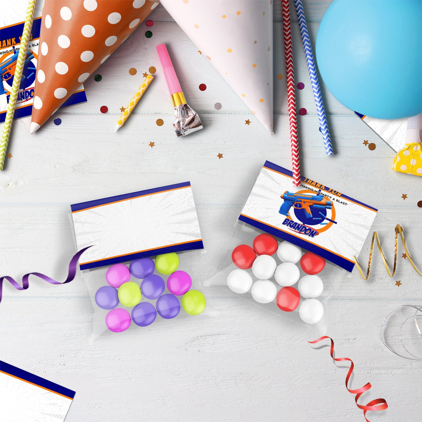 Nerf Birthday Decorations, Water Gun Party Supplies, Gun War Themed, Dart Gun Digital Template, Editable Dart Gun Image SVG PNG