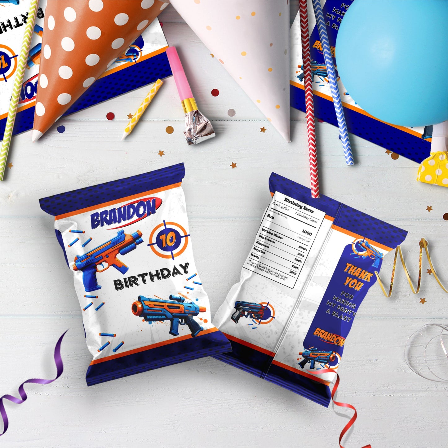 Nerf Birthday Decorations, Water Gun Party Supplies, Gun War Themed, Dart Gun Digital Template, Editable Dart Gun Image SVG PNG