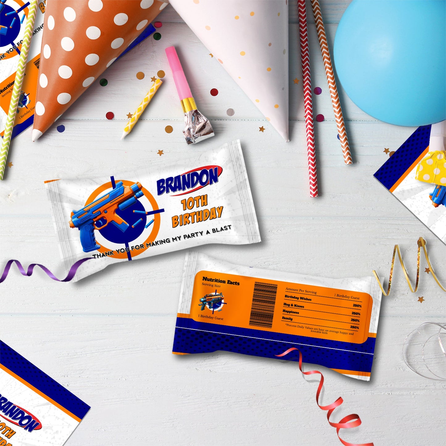 Nerf Birthday Decorations, Water Gun Party Supplies, Gun War Themed, Dart Gun Digital Template, Editable Dart Gun Image SVG PNG
