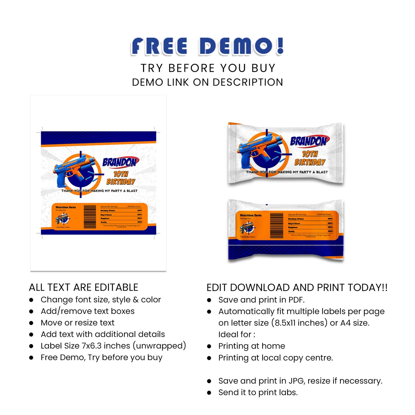 Taste the Rainbow: Nerf Skittles Label for Colorful Candies