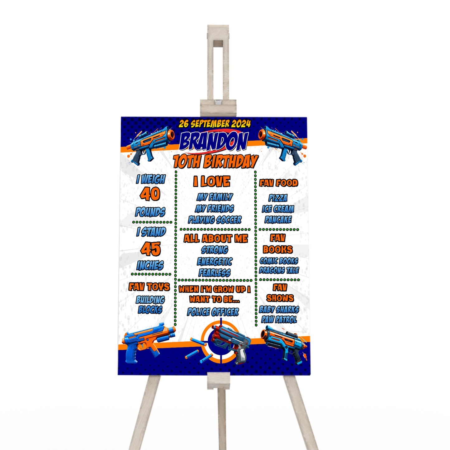 Milestone poster with a Nerf theme, perfect for celebrating milestones.