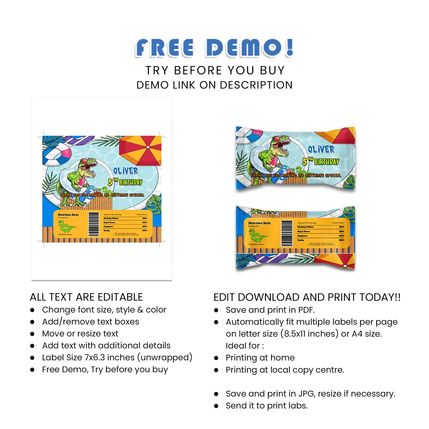 Custom Dinosaur Skittles Labels - Colorful Candies for Dino Lovers