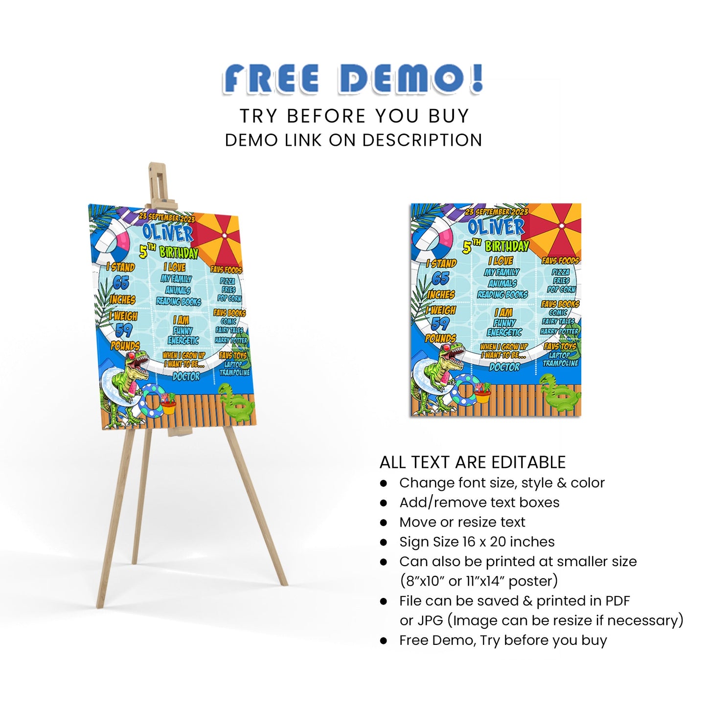 Celebrate Growth with Dinosaur Milestone Posters - Personalized Keepsake