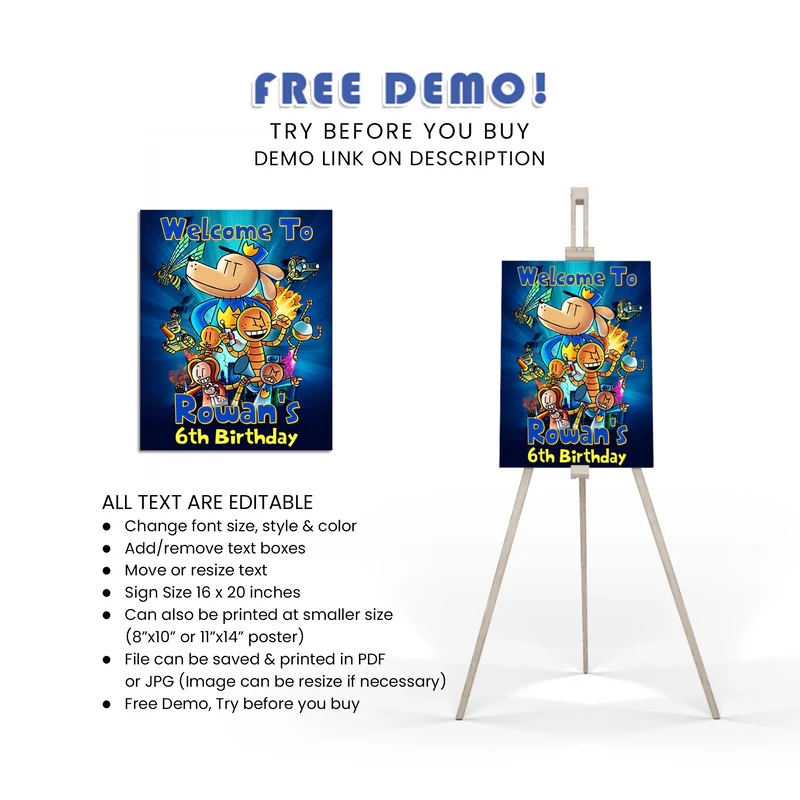 Dog Man Welcome Sign Printable Digital Download