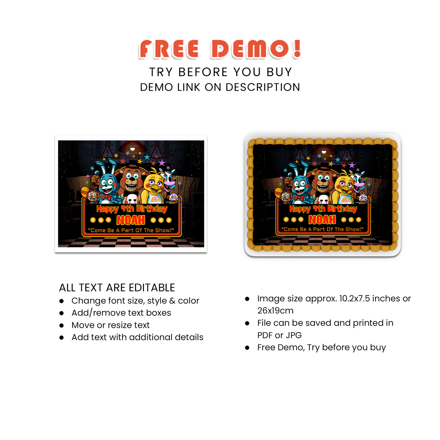 FNAF Birthday Decorations, FNAF Game Party Supplies, FNF vs FNAF, FNAF Video Game, FNAF - Five Nights At Freddy's SVG