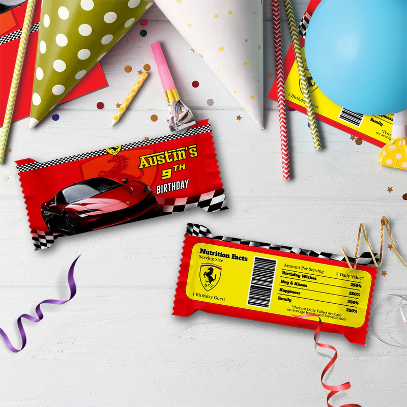 Ferrari Birthday Decorations, Red Ferrari Party Supplies, Sport Car Themed, Ferrari F1 Digital Template, Editable Ferrari Image SVG PNG
