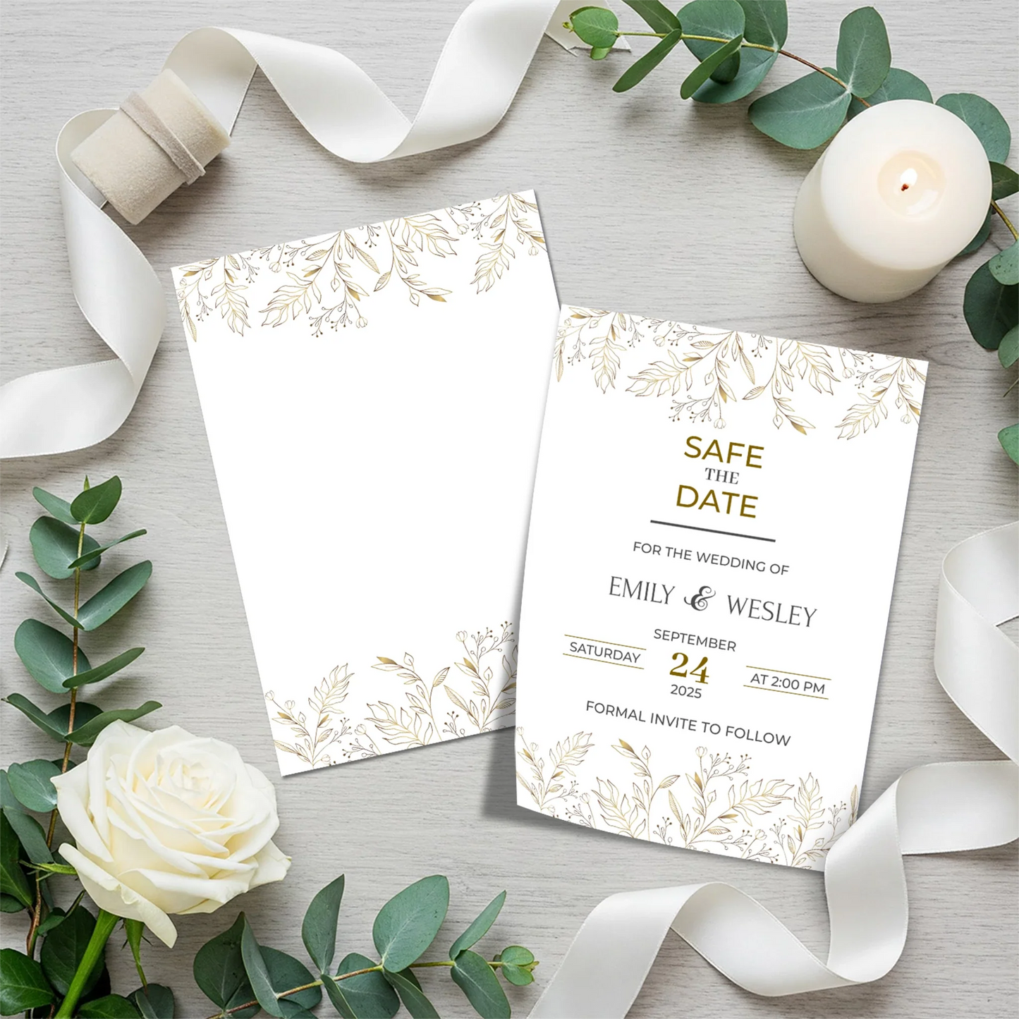 Gold Flower DIY Wedding, Gold Foil Wedding Party Supplies, Golden Flower Themed, Gold Wild Digital Template, Editable Gold Wild Flower Image SVG PNG