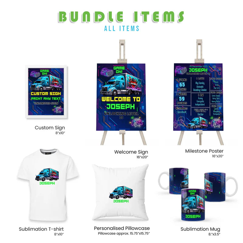 Buy Game Truck Personalized Party Pack Bundle – Digital Template Set