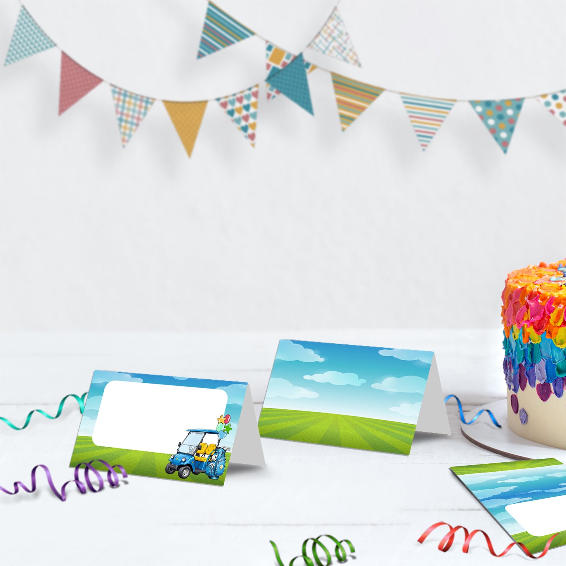 Golf Birthday Decorations, Mini Golf Party Supplies, Hole in One Birthday Themed, Golf Digital Template, Editable Golf Image SVG PNG