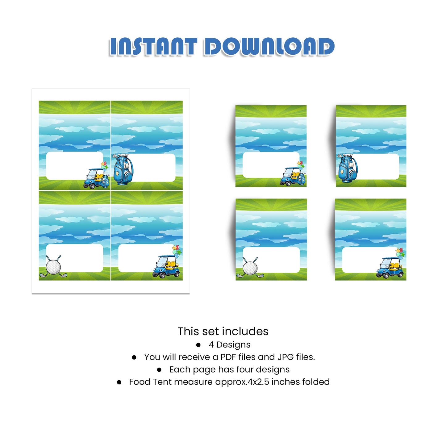 Personalized Golf Food Cards - Label Your Golf Event’s Menu with Style