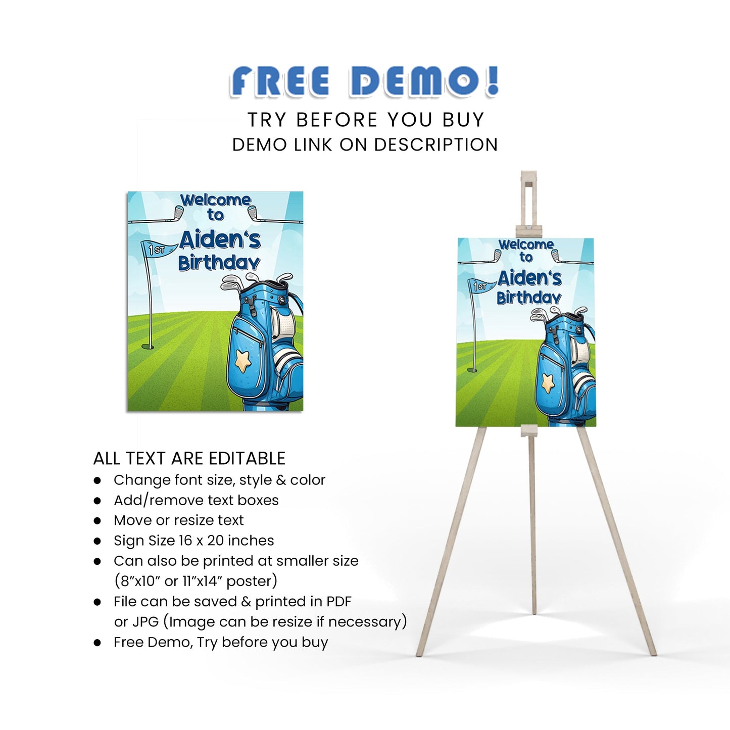 Welcome Golf Sign - Greet Your Guests with a Personalized Golf Welcome