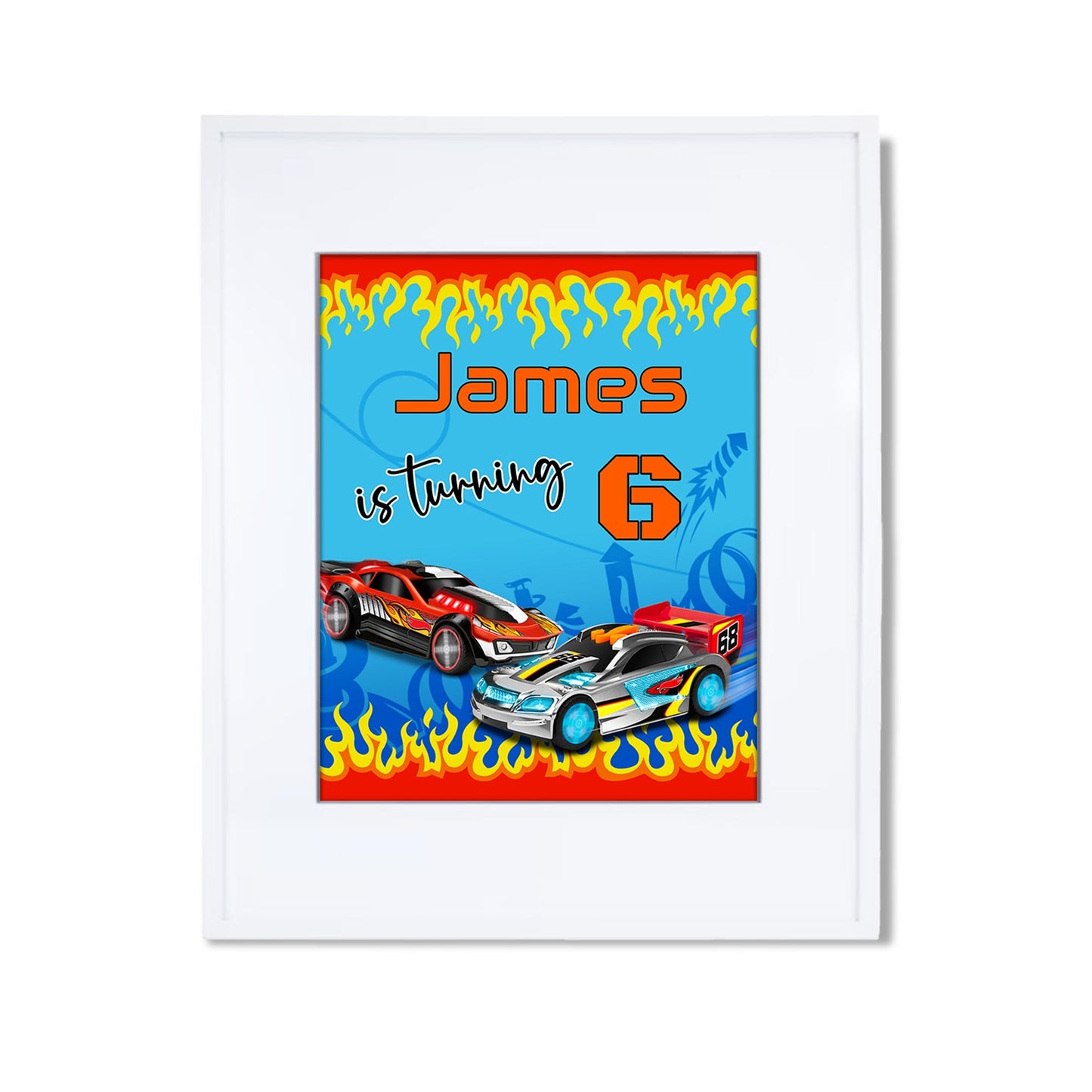 Custom Sign with Hot Wheels Design