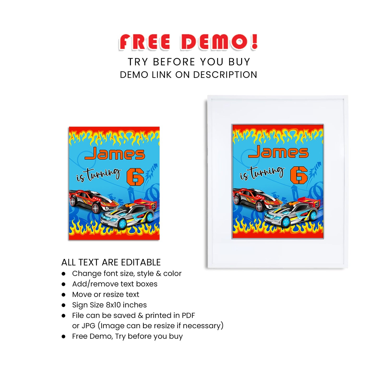 Personalize Your Party with Our Hot Wheels Custom Sign