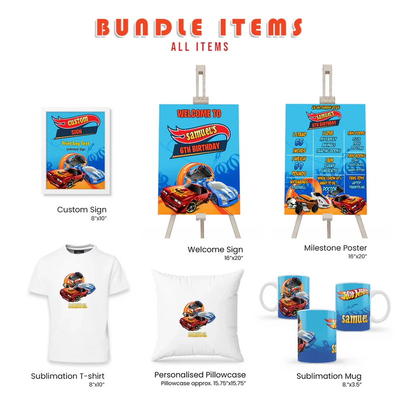 Buy Hot Wheels Cars Personalized Party Pack Digital Template