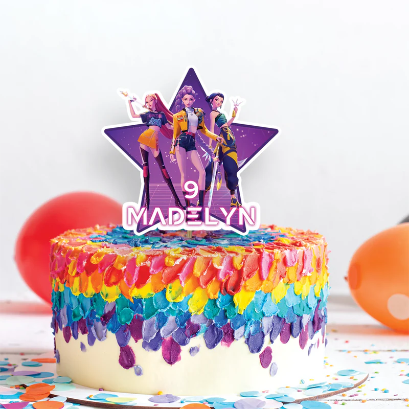 Demon Hunters Birthday Decorations, Huntrix Party Supplies, Kpop Demon Hunters Themed, Demon Hunters Digital Template, Editable Huntrix Kpop Demon Hunters Image SVG PNG