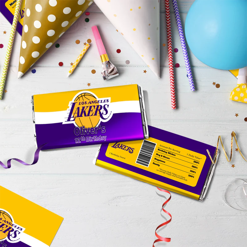 LA Lakers Birthday Decorations, NBA Team Party Supplies, Basketball Themed, Los Angeles Lakers Digital Template, Editable LA Lakers Image SVG PNG