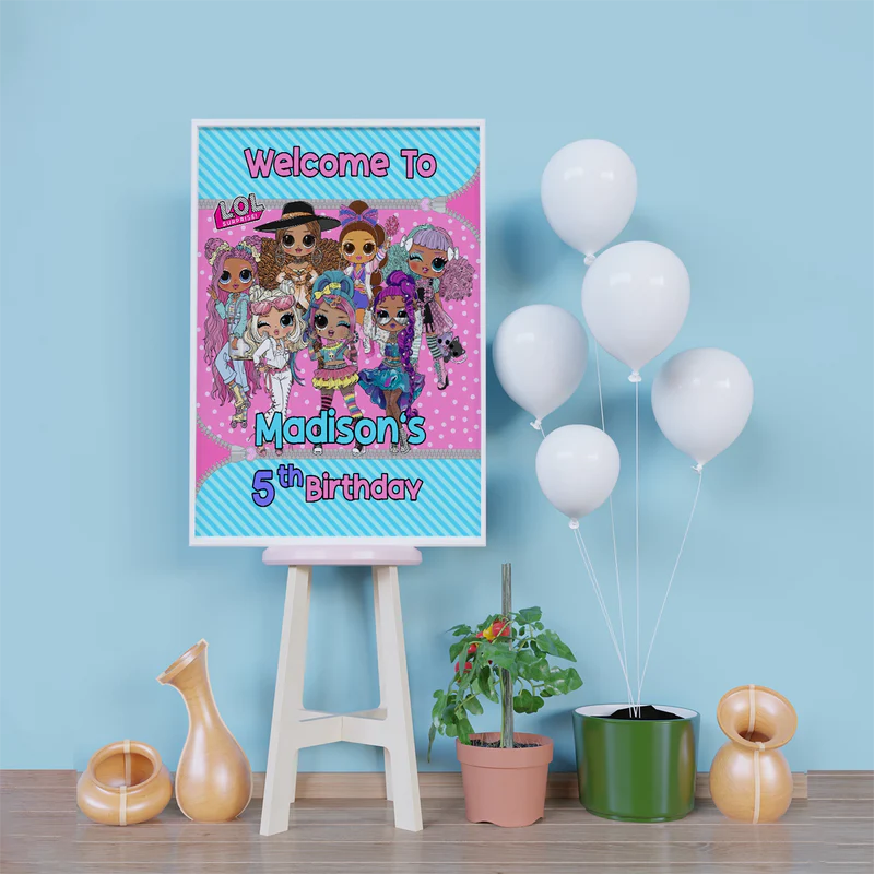 LOL Dolls Birthday Decorations, LOL Surprise Dolls Party Supplies, LOL Toys Themed, LOL Dolls Digital Template, Editable LOL Dolls Image SVG PNG