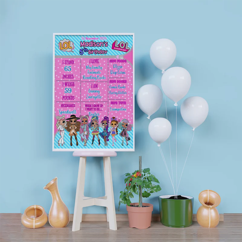 LOL Dolls Birthday Decorations, LOL Surprise Dolls Party Supplies, LOL Toys Themed, LOL Dolls Digital Template, Editable LOL Dolls Image SVG PNG
