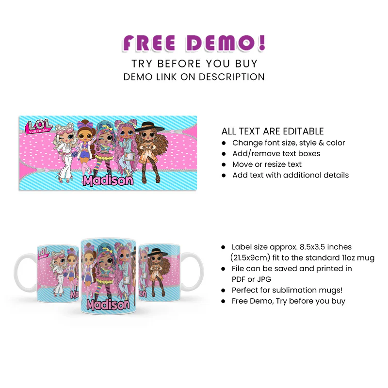 LOL Dolls Sublimation Mug